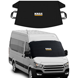 Haegs Buz Ve Kar Önleyici Araç Ön Cam Örtüsü Brandası | Ağır Hizmet Tipi 600d Oxford Kumaş | Don Örtüsü (198x114cm) Xxl - Siyah Siyah
