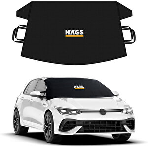 Haegs Buz Ve Kar Önleyici Araç Ön Cam Örtüsü Brandası | Ağır Hizmet Tipi 600d Oxford Kumaş | Don Örtüsü (162x106cm) S - Siyah Siyah