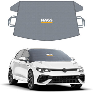 Haegs Buz Ve Kar Önleyici Araç Ön Cam Örtüsü Brandası | Ağır Hizmet Tipi 600d Oxford Kumaş | Don Örtüsü (162x106cm) S - Gri Gri