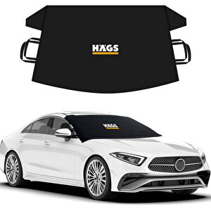 Haegs Buz Ve Kar Önleyici Araç Ön Cam Örtüsü Brandası | Ağır Hizmet Tipi 600d Oxford Kumaş | Don Örtüsü (175x106cm) Std - Siyah Siyah
