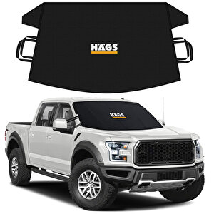Haegs Buz Ve Kar Önleyici Araç Ön Cam Örtüsü Brandası | Ağır Hizmet Tipi 600d Oxford Kumaş | Don Örtüsü (185x109cm) Xl - Siyah Siyah