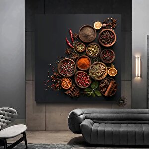 Baharat Kanvas Duvar Sanatı Baskısı; Mutfak Duvar Dekoru; Yemek Hediyeleri Kanvas; Bitki Ve Baharatl