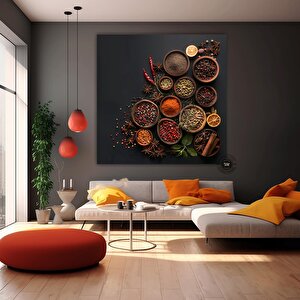 Baharat Kanvas Duvar Sanatı Baskısı; Mutfak Duvar Dekoru; Yemek Hediyeleri Kanvas; Bitki Ve Baharatl