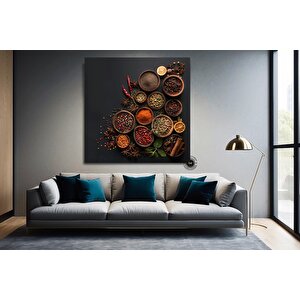Baharat Kanvas Duvar Sanatı Baskısı; Mutfak Duvar Dekoru; Yemek Hediyeleri Kanvas; Bitki Ve Baharatl