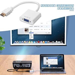 4547 Hdmi To Vga Çevirici Dönüştürücü Adaptör Monitör Laptop Uydu Kablosu
