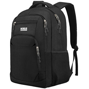 Haegs Laptop Sırt Çantası, Multi Cepli İş Seyahat Çantası, Dizüstü Bilgisayar Çantası, Kadınlar Ve Erkekler İçin Çok Bölmeli Organizer Çanta - Siyah