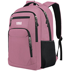 Haegs Laptop Sırt Çantası, Multi Cepli İş Seyahat Çantası, Dizüstü Bilgisayar Sırt Çantası, Suya Dayanıklı, - Pembe