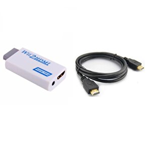 Nintendo Wii Hdmi Hd Tv Kablo Çevirici Dönüştürücü Adaptör + Hdmi Kablo