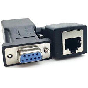 4349 Rs232 To Rj45 9 Pin Ethernet Adaptör Ekleme Ek Uzatıcı Extender Çevirici Dönüştürücü 30m
