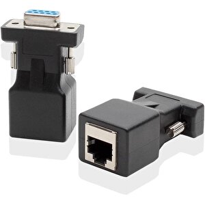 4349 Rs232 To Rj45 9 Pin Ethernet Adaptör Ekleme Ek Uzatıcı Extender Çevirici Dönüştürücü 30m
