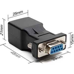 4349 Rs232 To Rj45 9 Pin Ethernet Adaptör Ekleme Ek Uzatıcı Extender Çevirici Dönüştürücü 30m