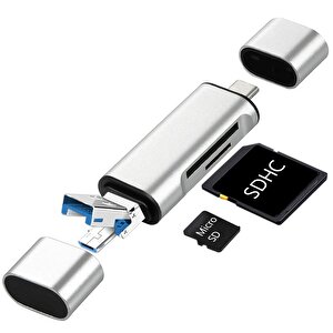 4858 Type C Usb Kart Okuyucu Micro Sd Card Reader Çevirici Dönüştürücü Adaptör