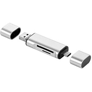 4858 Type C Usb Kart Okuyucu Micro Sd Card Reader Çevirici Dönüştürücü Adaptör
