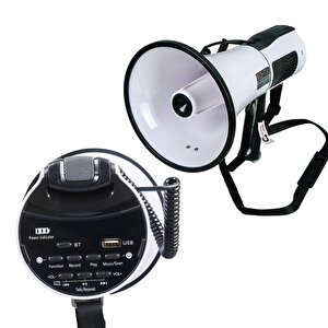 Notel 106u 100 Watt Bluetooth-usb-si̇ren-ses Kayit Özeli̇kli̇ Dahi̇li̇ Bataryali Büyük Boy Megafon
