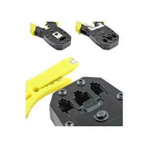 Network Kurulum Seti 3’lü Pense Seti + Test Cihazı + 100 Adet Rj45 Konnektör + Kep Kep