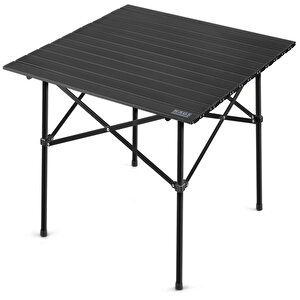 Haegs Güçlendirilmiş Alüminyum Katlanır Kamp Masası, Katlanabilir Outdoor Masa, Sağlam Gövdeli Kamp Masası, , 3-4 Kişilik, 70x70x60cm Siyah