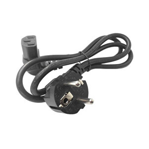 C13 Power Kablo - 90 Derece L Uç - Dik Açılı - Standart Power Kablosu - 1.8 Mt