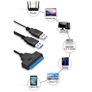 4741 Usb 3.0 2.5 3.5 İnç Sata Ssd Hdd Hard Disk Çevirici Dönüştürücü Adaptör Kablosu