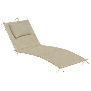 Haegs Şezlong Minderi, Havuz Plaj Outdoor Kamp Için Katlanır, Dış Mekan Mobilyaları İçin Veranda Yedek Minderi - 22 Dens - 180x55x4 Cm - Bej