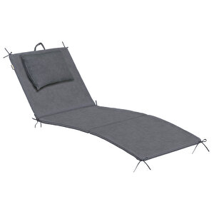 Haegs Şezlong Minderi, Havuz Plaj Outdoor Kamp Için Katlanır Sünger Minder, Veranda Yedek Minderi ? 22 Dens - 180x55x4 Cm - Gri