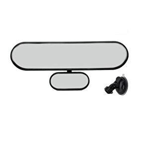 Carub Ayna Çift Görüş İç İlave Vantuzlu27x7cm Siyah