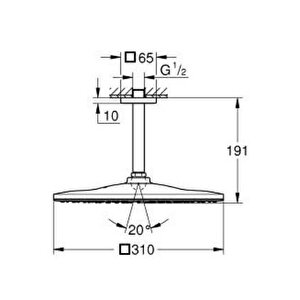 Rainshower Mono 310 Cube Tepe Duşu Seti 142 Mm, Tek Akışlı - 26566a00