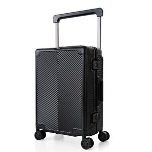Ccs 5251 Çekçekli Alüminyum Kasa Kabin Valiz Siyah