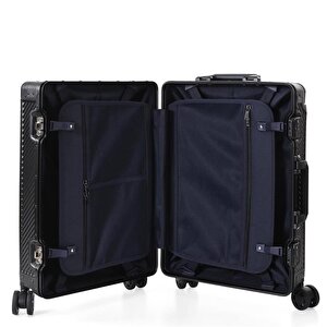 Ccs 5251 Çekçekli Alüminyum Kasa Kabin Valiz Siyah