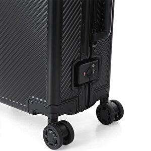 Ccs 5251 Çekçekli Alüminyum Kasa Kabin Valiz Siyah