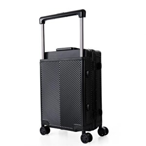 Ccs 5251 Çekçekli Alüminyum Kasa Kabin Valiz Siyah