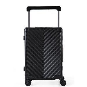 Ccs 5251 Çekçekli Alüminyum Kasa Kabin Valiz Siyah