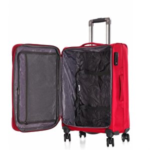 Ççs 650 Kumaş Valiz Kabin Boy Kırmızı