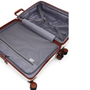 Ççs 5238 Lüx Kabin Boy Valiz Beyaz