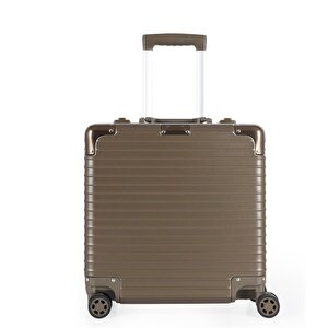 Ccs 71447 Çekçekli Alüminyum Kasa Valiz Evrak Çantası Kahve