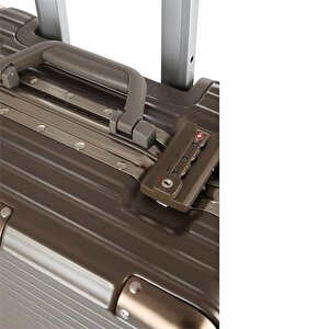 Ccs 71447 Çekçekli Alüminyum Kasa Valiz Evrak Çantası Kahve