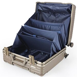 Ccs 71447 Çekçekli Alüminyum Kasa Valiz Evrak Çantası Kahve