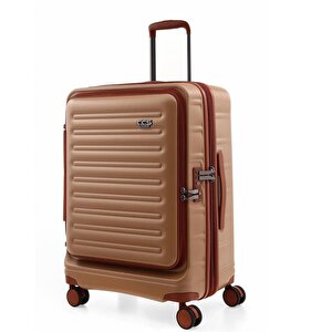 Ççs 5238 Lüx Büyük Boy Valiz Kahve