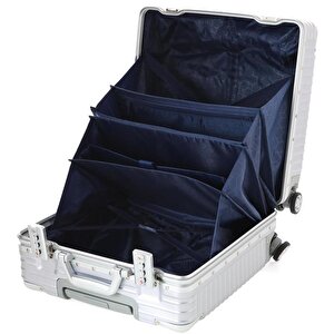 Ccs 71447 Çekçekli Alüminyum Kasa Valiz Evrak Çantası Gri