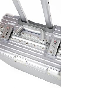 Ccs 71447 Çekçekli Alüminyum Kasa Valiz Evrak Çantası Gri