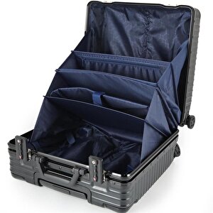 Ccs 71447 Çekçekli Alüminyum Kasa Valiz Evrak Çantası Siyah