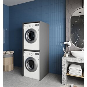 Babil Çamaşır Ve Kurutma Makinesi Dolabı Banyo Dolabı Füme- Montaj Dahil