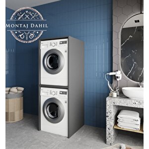 Babil Çamaşır Ve Kurutma Makinesi Dolabı Banyo Dolabı Füme- Montaj Dahil