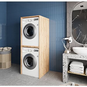 Babil Çamaşır Ve Kurutma Makinesi Dolabı Banyo Dolabı Çam- Montaj Dahil