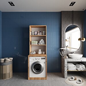 Aspen Çamaşır Ve Kurutma Makinesi Dolabı Banyo Dolabı Çam- Montaj Dahil