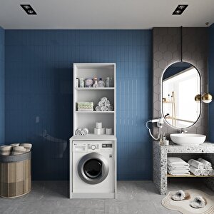 Aspen Çamaşır Ve Kurutma Makinesi Dolabı Banyo Dolabı Beyaz- Montaj Dahil