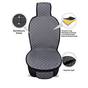 Blackline Serisi Terletmez Dokuma Kumaş Oto Koltuk Koruyucu Kılıfı Ön Ve Arka Koltuk Takım
