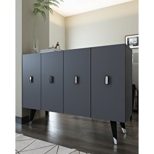 8168km-32ct Konsol,kahve Köşesi̇,ayakkabilik,ofi̇s Evrak Dolabi,mutfak Ki̇ler Dolabi,tv Üni̇tesi̇-AG Antrasit Gümüş