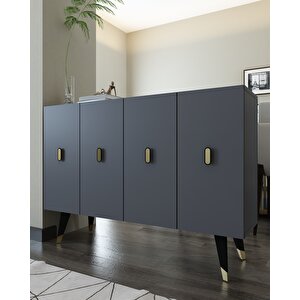 8168km-32ct Konsol,kahve Köşesi̇,ayakkabilik,ofi̇s Evrak Dolabi,mutfak Ki̇ler Dolabi,tv Üni̇tesi̇-AA Antrasit