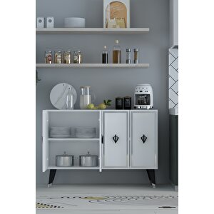 8178km-32ct Konsol,kahve Köşesi̇,ayakkabilik,ofi̇s Evrak Dolabi,mutfak Ki̇ler Dolabi,tv Üni̇tesi̇-BSG Beyaz-Gümüş