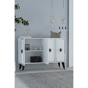 8178km-32ct Konsol,kahve Köşesi̇,ayakkabilik,ofi̇s Evrak Dolabi,mutfak Ki̇ler Dolabi,tv Üni̇tesi̇-BSG Beyaz-Gümüş